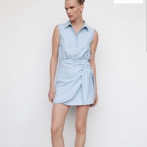 New with tags! Mango linen short wrap dress
